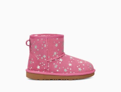 UGG Classic Mini II Stars Big Kids Boots Wild/ Pink - AU 109TI